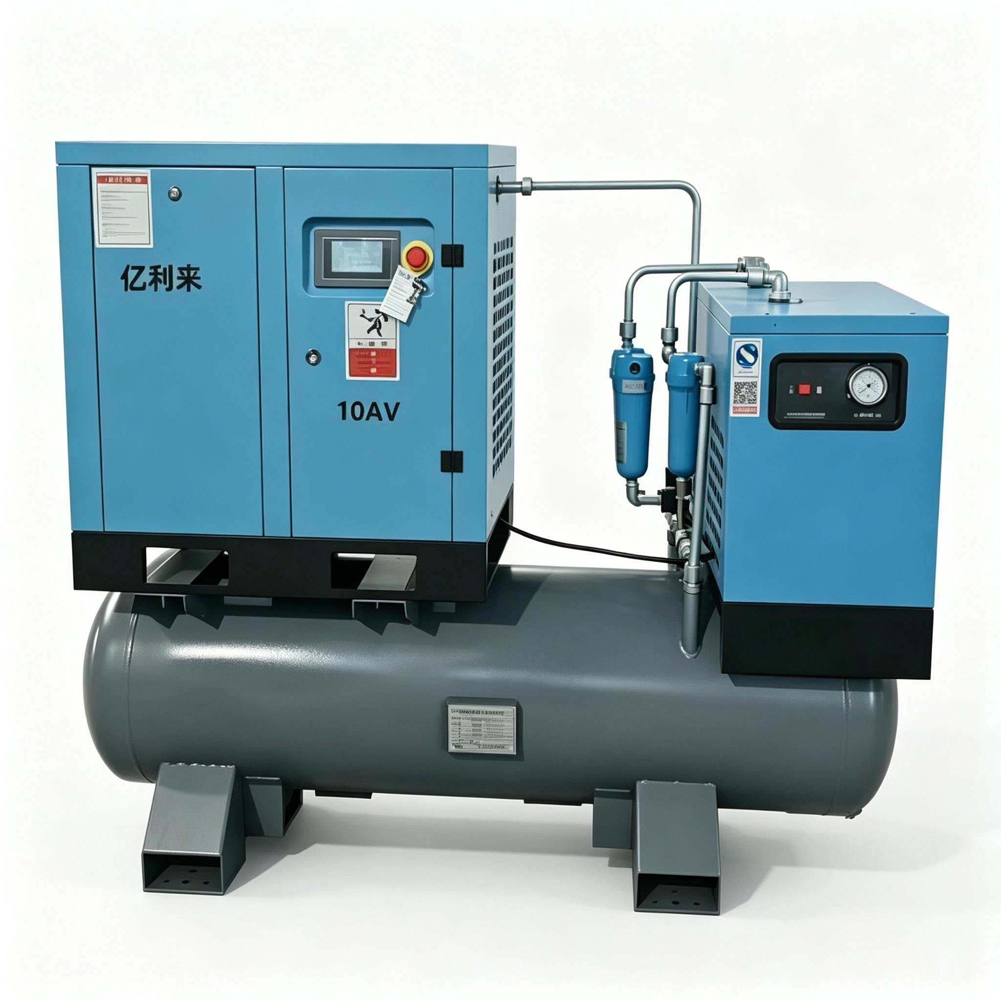 7.5kW 4 dalam 1 Pemampat Udara Satu Peringkat Kelajuan Tetap