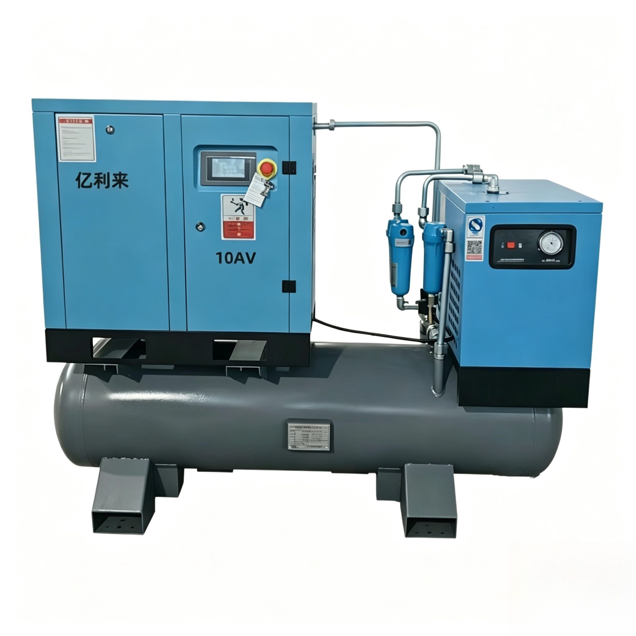 7.5kW Tekanan Tinggi 4 dalam 1 Pemampat Udara Kelajuan Tetap